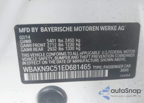 2014 BMW 550I from USA, damaged, VIN WBAKN9C51ED681465